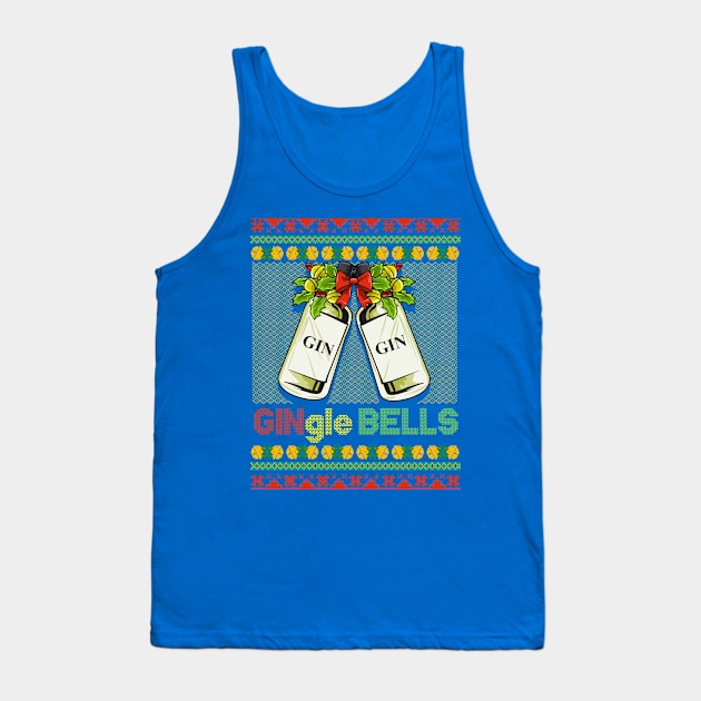 Gin-gle Bells Ugly Christmas Sweater Tank Top by creative